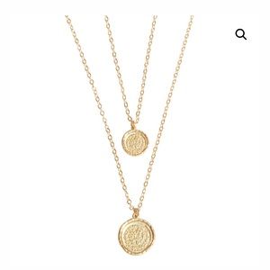 Amber Sceats Gold Double Coin Necklace